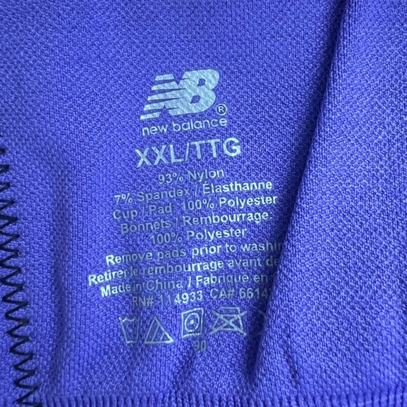 New Balance Seamless Medium Impact Sports Bra - Purple & Black Racerback Stretch - Picture 5 of 10